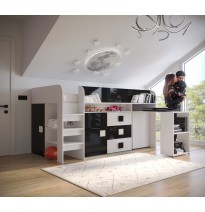 Etagenbett Hochbett mit Schreibtisch TOLEDO 1