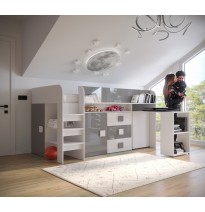 Etagenbett Hochbett mit Schreibtisch TOLEDO 1