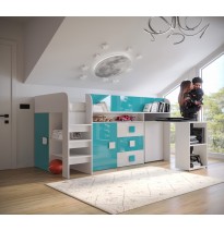 Etagenbett Hochbett mit Schreibtisch TOLEDO 1