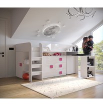 Etagenbett Hochbett mit Schreibtisch TOLEDO 1