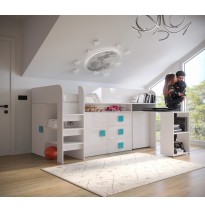 Etagenbett Hochbett mit Schreibtisch TOLEDO 1
