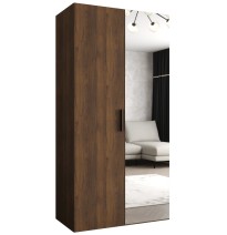Hoher Drehtürenschrank Kleiderschrank mit Spiegel BARI 2 - Größe 100cm, 150cm, 200cm, 250cm, 300cm