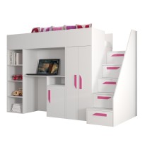 Etagenbett Hochbett mit Schreibtisch PARTY 14