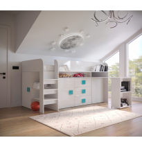 Etagenbett Hochbett mit Schreibtisch TOLEDO 1