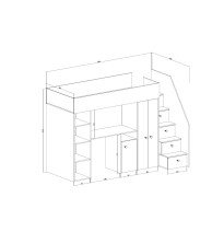 Etagenbett Hochbett mit Treppe SMART 14