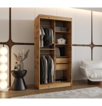 Schiebetürenschrank mit Spiegel ROYAL - Größe 100cm 120cm 150cm 180cm 200cm 250cm