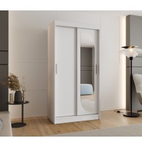 Schiebetürenschrank mit Spiegel LUCY - Größe 100cm 120cm 150cm 180cm 200cm 250cm