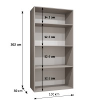 Hoher Drehtürenschrank Kleiderschrank ALICANTE 1 - Größe 100cm, 150cm, 200cm, 250cm, 300cm