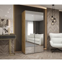 Hoher Drehtürenschrank mit Spiegel Kleiderschrank ALICANTE 3 - Größe 100cm, 150cm, 200cm, 250cm, 300cm