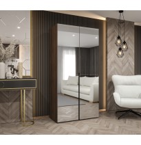 Hoher Drehtürenschrank mit Spiegel Kleiderschrank ALICANTE 3 - Größe 100cm, 150cm, 200cm, 250cm, 300cm