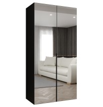 Hoher Drehtürenschrank mit Spiegel Kleiderschrank ALICANTE 3 - Größe 100cm, 150cm, 200cm, 250cm, 300cm