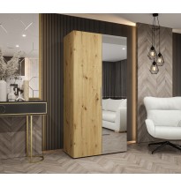 Hoher Drehtürenschrank mit Spiegel Kleiderschrank MARBELLA 2 - Größe 100cm, 150cm, 200cm, 250cm, 300cm