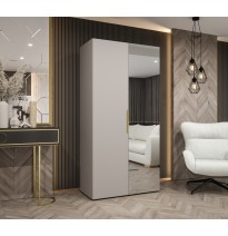 Hoher Drehtürenschrank mit Spiegel Kleiderschrank MARBELLA 2 - Größe 100cm, 150cm, 200cm, 250cm, 300cm