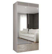 Hoher Drehtürenschrank mit Spiegel Kleiderschrank MARBELLA 3 - Größe 100cm, 150cm, 200cm, 250cm, 300cm