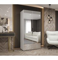 Hoher Drehtürenschrank mit Spiegel Kleiderschrank MARBELLA 3 - Größe 100cm, 150cm, 200cm, 250cm, 300cm