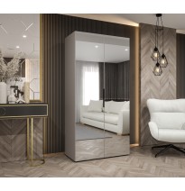 Hoher Drehtürenschrank mit Spiegel Kleiderschrank MARBELLA 3 - Größe 100cm, 150cm, 200cm, 250cm, 300cm