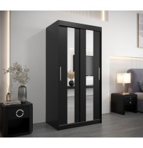 Schiebetürenschrank mit Spiegel POLE - Größe 100cm 120cm 150cm 180cm 200cm 250cm