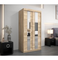 Schiebetürenschrank mit Spiegel POLE - Größe 100cm 120cm 150cm 180cm 200cm 250cm