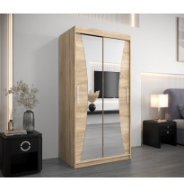 Schiebetürenschrank mit Spiegel MONACO - Größe 100cm 120cm 150cm 180cm 200cm 250cm