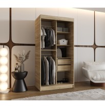 Schiebetürenschrank mit Spiegel ROMA 1 - Größe 100cm 120cm 150cm 180cm 200cm 250cm