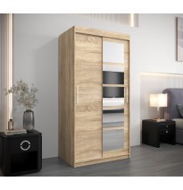 Schiebetürenschrank mit Spiegel ROMA 1 - Größe 100cm 120cm 150cm 180cm 200cm 250cm