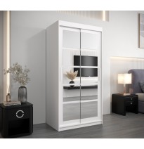 Schiebetürenschrank mit Spiegel ROMA 2 - Größe 100cm 120cm 150cm 180cm 200cm 250cm