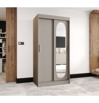 Schiebetürenschrank mit Spiegel ROYAL - Größe 100cm 120cm 150cm 180cm 200cm 250cm