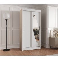 Schiebetürenschrank mit Spiegel MILO - Größe 100cm 120cm 150cm 180cm 200cm 250cm