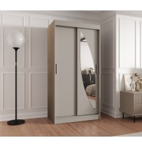 Schiebetürenschrank mit Spiegel MILO - Größe 100cm 120cm 150cm 180cm 200cm 250cm