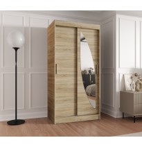 Schiebetürenschrank mit Spiegel MILO - Größe 100cm 120cm 150cm 180cm 200cm 250cm