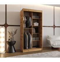 Schiebetürenschrank mit Spiegel ROSSA - Größe 100cm 120cm 150cm 180cm 200cm 250cm