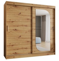 Schiebetürenschrank mit Spiegel LUCY - Größe 100cm 120cm 150cm 180cm 200cm 250cm